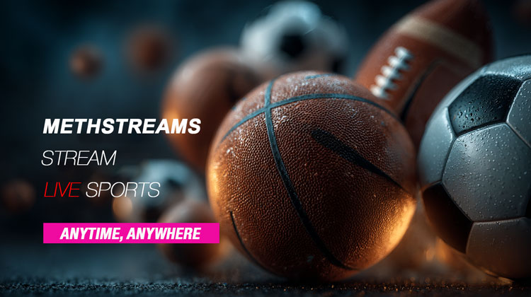MethStreams live sports streaming interface displaying NFL, NBA, and UFC events
